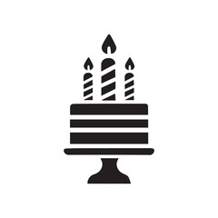 Cake doodle layers icon, Vector illustration cake and candel hand-drawn style isolated on white background.