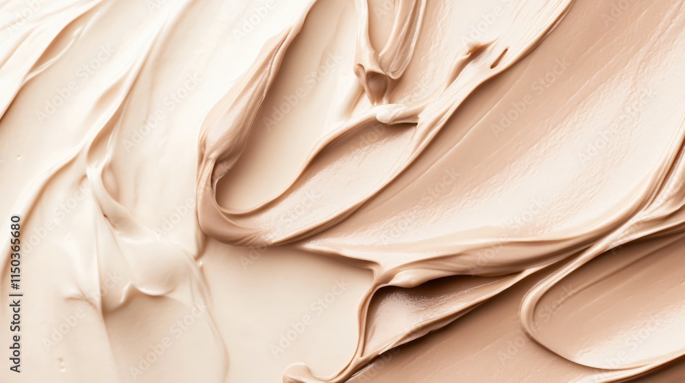 Poster creamy beige texture with smooth swirls and waves on a neutral background