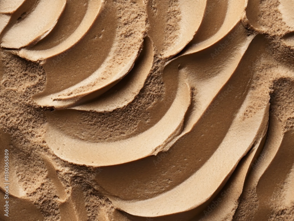 Aufkleber textured surface of smooth beige cream swirls with soft shadows and highlights