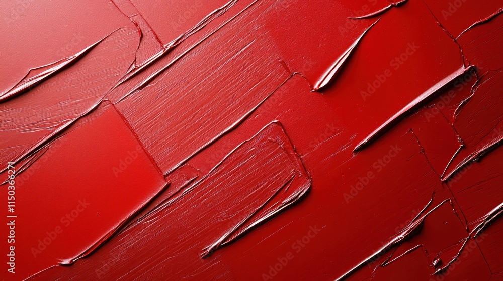 Poster abstract red texture with brush strokes on a canvas background