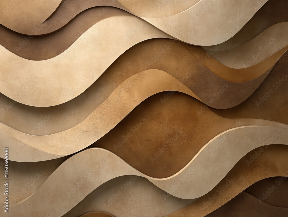 Poster abstract wave pattern with organic textures in earthy tones and warm colors