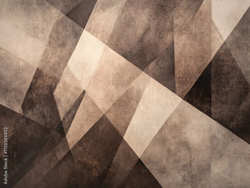 Aufkleber Abstract Geometric Background in Earthy Tones with Textured Pattern and Design Elements