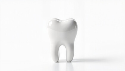 Good tooth image: Realistic clean tooth on white background