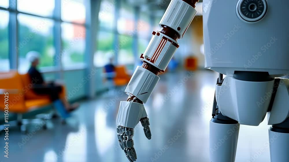 Poster advanced robotic exoskeleton with futuristic design and ergonomic features