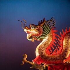 Obraz premium Generated image Dragon dance festival chinese new year with copy space