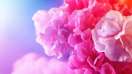 Fototapeta premium Colorful Blossoms on Soft Background with Dreamy Bokeh Effect