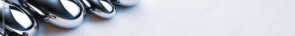 Poster reflective metallic surface with sleek chrome objects in focus