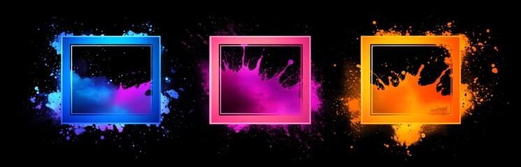 Obraz premium Colorful frame collection on transparent backdrop for creative designs, isolated set for vibrant and dynamic compositions