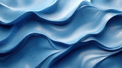 Fototapeta premium Blue abstract waves and 3D texture create a graphic painting design with ripple patterns, perfect for art wallpaper, with wavy lines and smooth motion