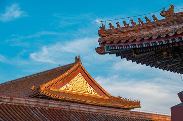 The glorious glazed tile buildings of the Forbidden City in Beijing.
