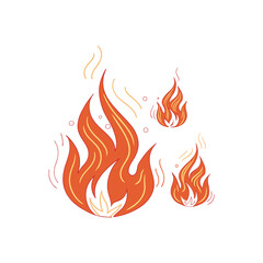 Fire flames clipart vector illustration 