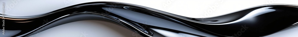 Poster abstract waves of black and white fluid forms in smooth design