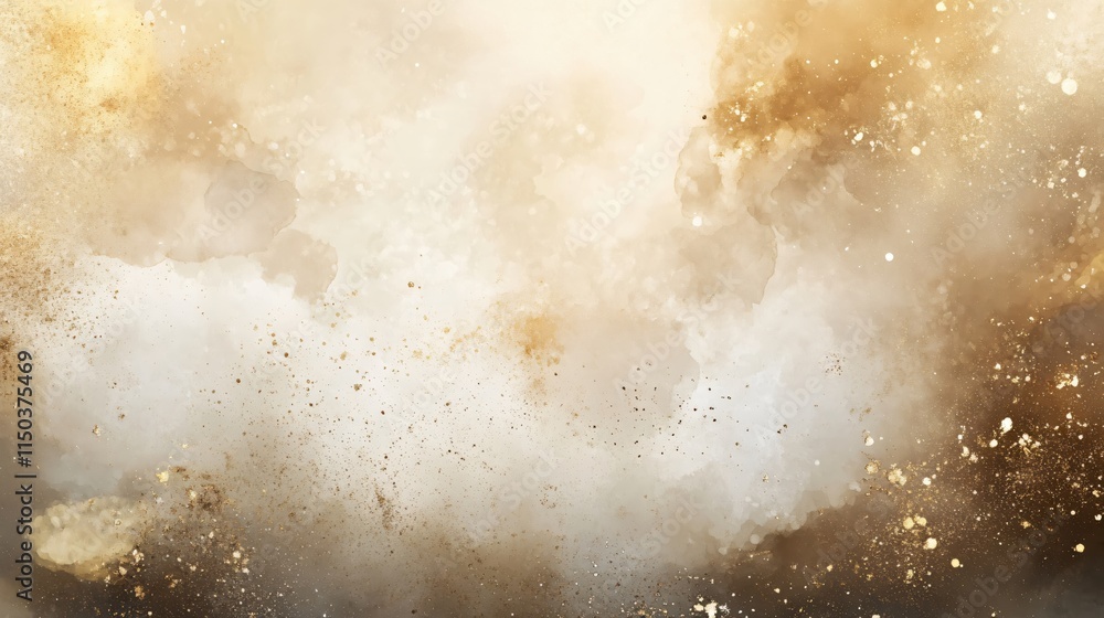 Aufkleber abstract golden dust explosion with cloudy texture and soft lighting in the background