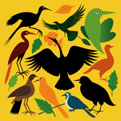 Obraz premium silhouettes of birds