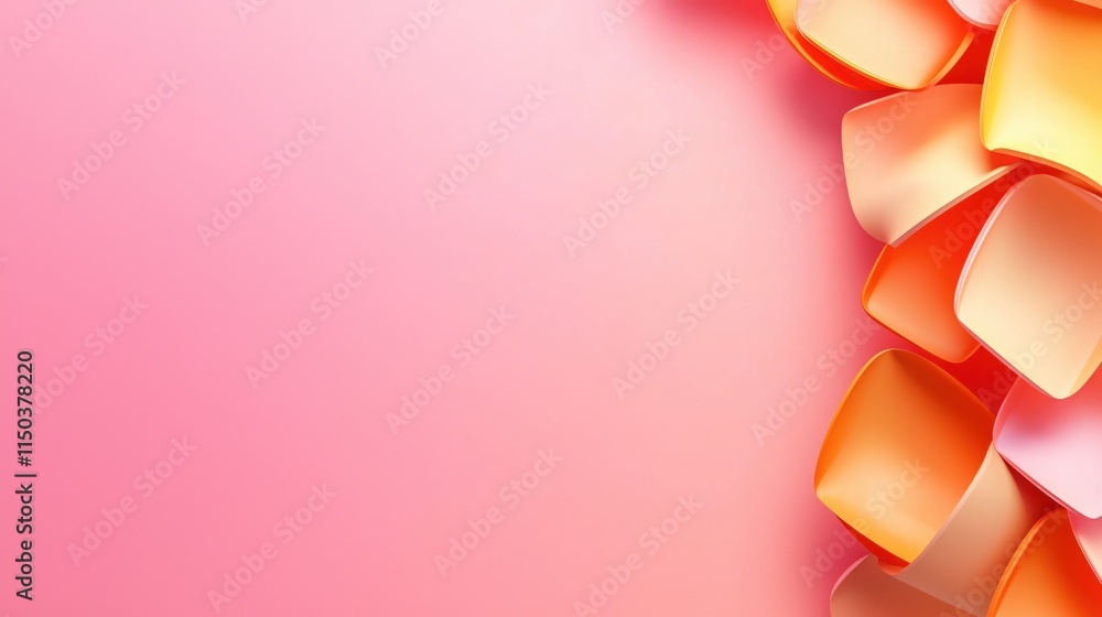 Poster colorful abstract shapes in a gradient background for design use
