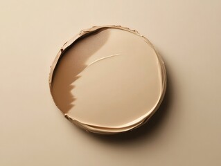 Smooth Creamy Textured Foundation Swatch on Soft Beige Background for Beauty Purposes