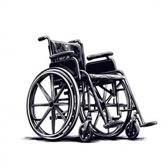 A Detailed Illustration Of A Standard Wheelchair