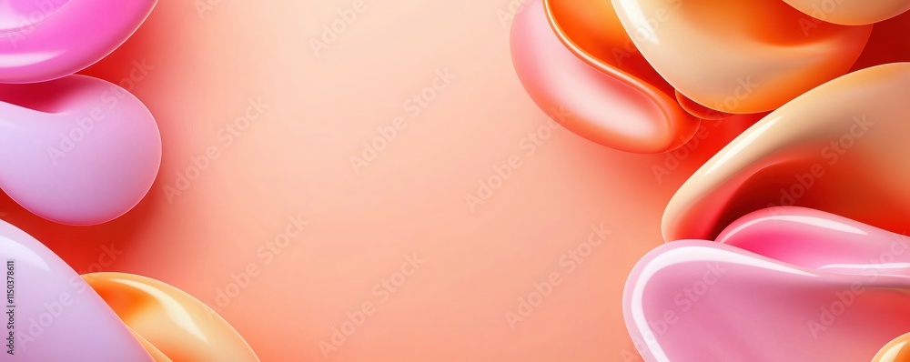 Poster colorful abstract background with soft curves and smooth shapes