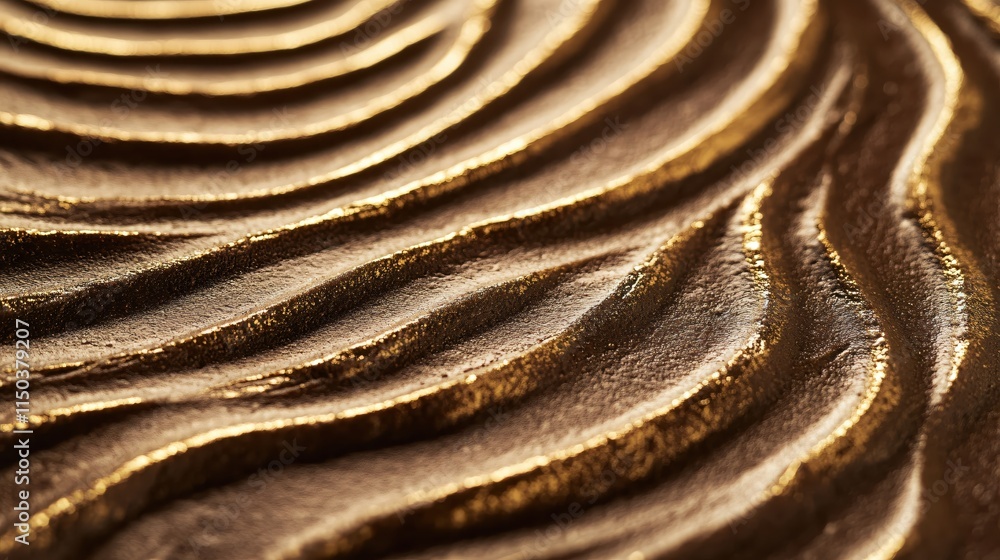 Poster textured waves in metallic surface with soft curves and rich glossy finish