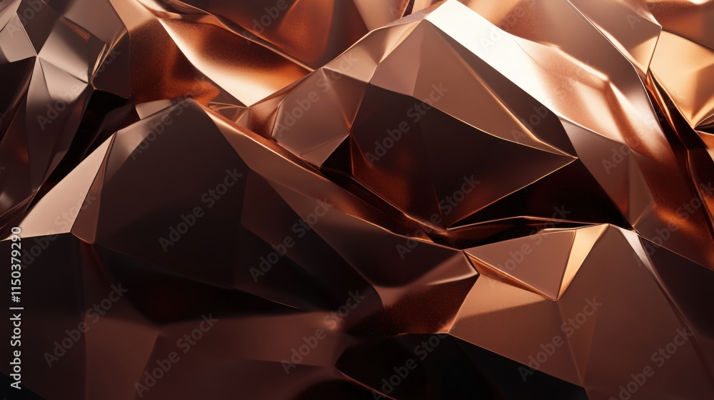 Aufkleber abstract copper texture with sharp edges and geometric formations for backgrounds