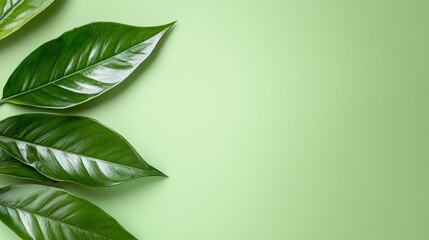 Fototapeta premium green leaves on a green background