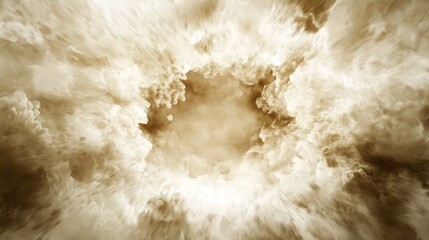 A black hole in the middle of a cloudy sky