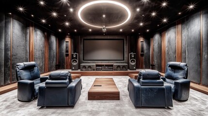 Luxurious Home Theater Design Featuring Stunning Stylish Elements With Integration