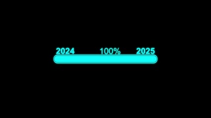 Loading bar from 2024 to 2025 new year transfer Illustration. Year change concept. New year 2024 to 2025 illustrations..