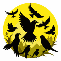 Obraz premium silhouettes of birds