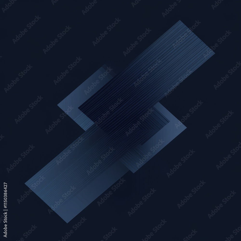 Poster dark geometric abstraction featuring overlapping rectangular shapes with a minimalistic design and s
