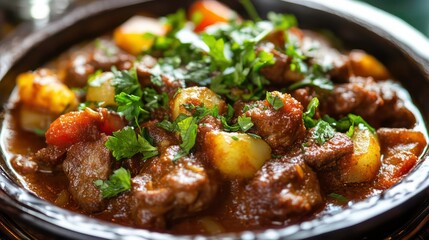 Plate of food with a garnish of parsley