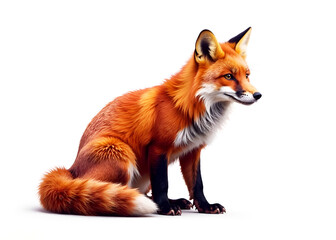 Fototapeta premium red fox on a white background