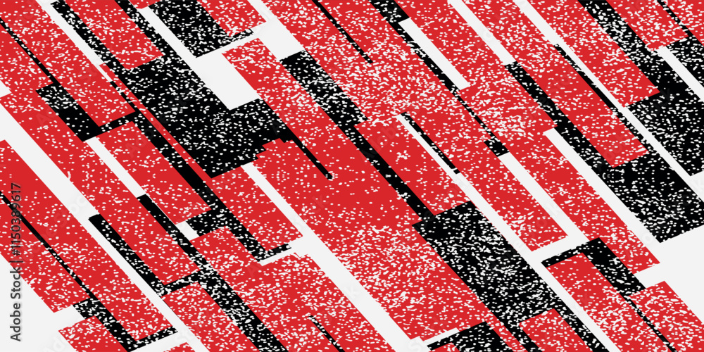 Poster 3d black red techno abstract background with overlapping layers on dark space with line decoration. 