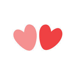 Red heart icon vector set, different shapes, hearts set red. Heart collection. Vector art illustration EPS 10 isolated