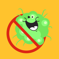 Germ bacteria anti virus antibacterial sign concept. Vector graphic design illustration