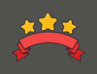 Colorful ribbon label isolated concept. Vector flat graphic design illustration