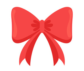Red decorative bows icon isolated concept. Vector flat graphic design isolated illustration
