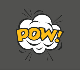 Comic pow bang graphic splash background banner concept. Vector flat graphic design illustration	