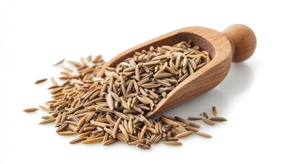 cumin seeds in a wooden spoon