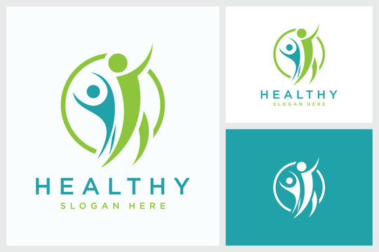Healthy Lifestyle Logo, Fitness social relationship, Abstract people logo design. Gym, fitness, Active Fitness, sports, icons and symbols
