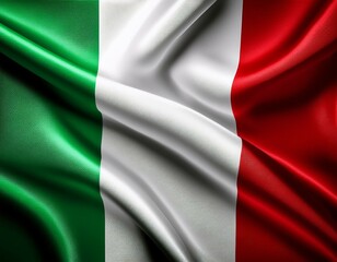 Obraz premium Generated image Flag of Italy waving in the wind, close up of rippled satin flag