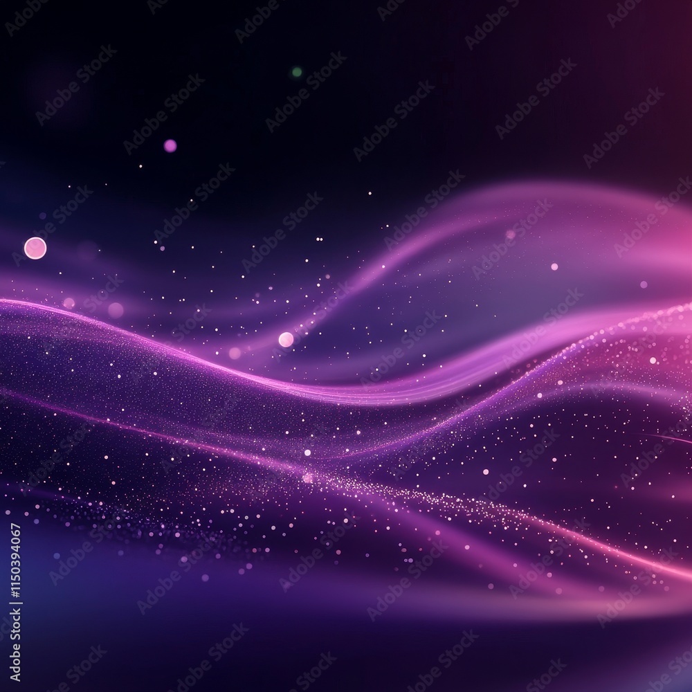 Poster colorful flowing abstract waves with sparkling particles create a dreamy and enchanting atmosphere i
