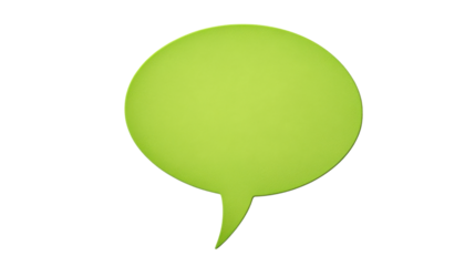 Green speech bubble, transparent background