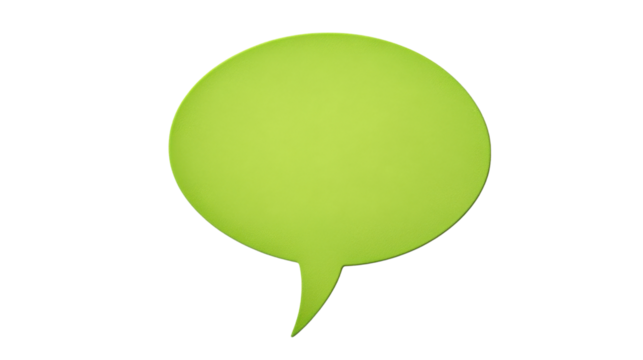 Green speech bubble, transparent background