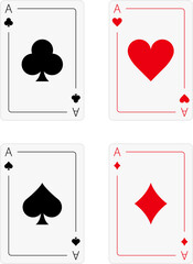 Ace of spades vector icon. Spade ace playing card. Playing cards symbols vector icon. Hearts, spades, diamonds and clubs symbol.