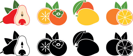 Fruit logo. Isolated fruit on white background