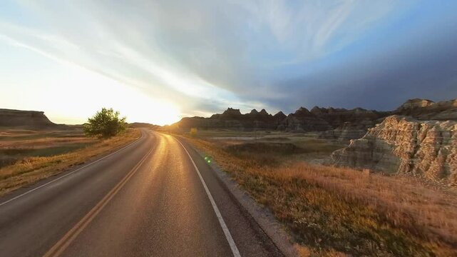 Rock formations, Badlands National Park, South Dakota, USA