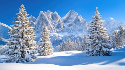 Naklejka premium snow covered trees