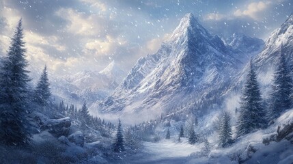 Obraz premium winter mountain landscape