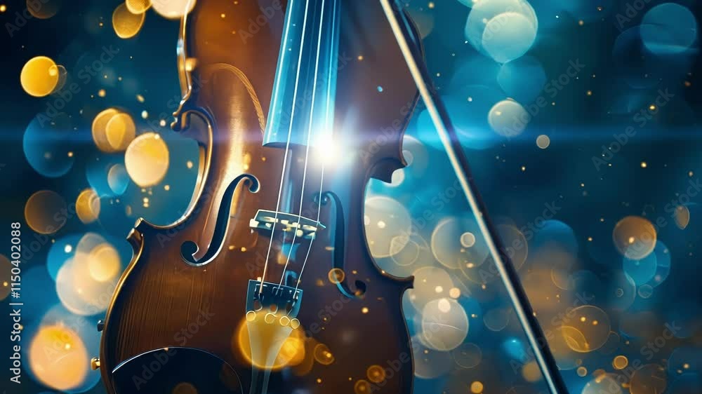 Poster beautiful melodies fill the air as the musicians instruments light up in different hues creating a m